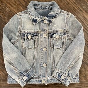 GAP Distressed Fitted Toddler Denim Jacket